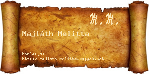 Majláth Melitta névjegykártya